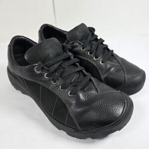Keen Presidio II Womens Size 10.5w Black Leather Lace Up Outdoors Hiking Shoes